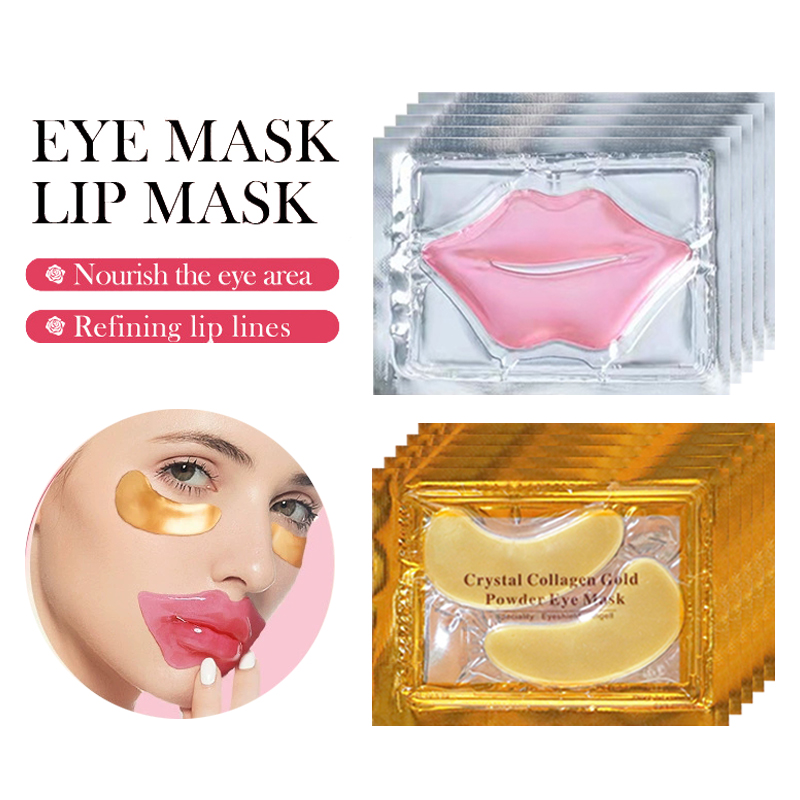 Skincare Pink - 10/20szt Złota kryształowa maska kolagenowa na